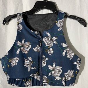 Floral Navy Sports Bra